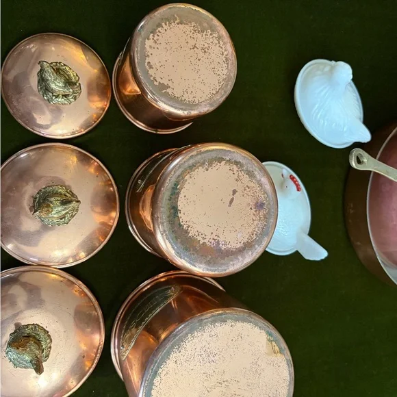 Vintage Copper Canister Set with Gold Accents from Portugal - Picture 12 of 16